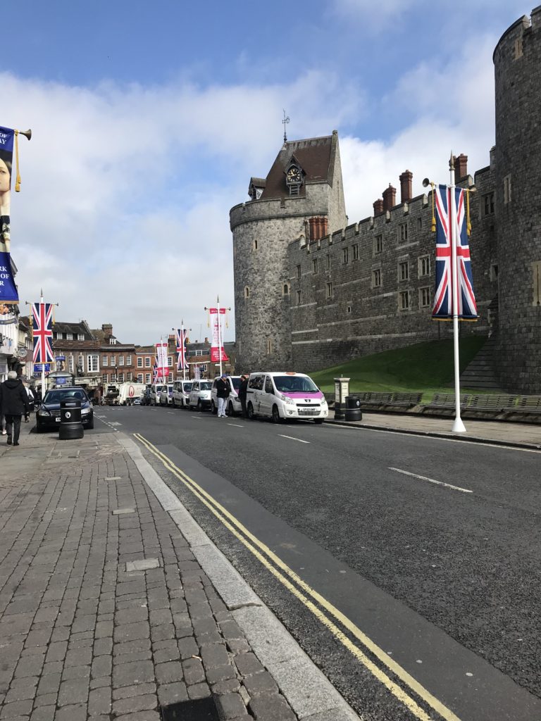 WIndsor Castle sits right on the road of the town. 